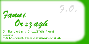 fanni orszagh business card